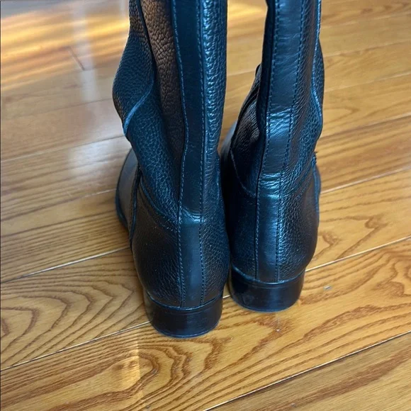Tory Burch Black Leather Knee-High Boots - Picture 3 of 6